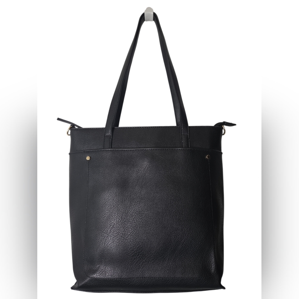 Seven Days Marbled Vegan Leather Tote Bag w/ Leopard Print Interior
